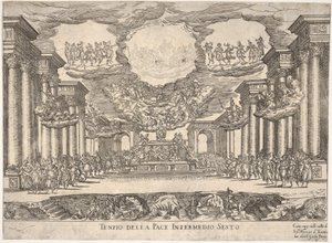 Sexto interlúdio: templo da paz Sexto intermediário: templo da paz, da série S ..., 1608. de Remigio Cantagallina