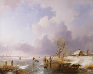 Paisagem com canal congelado, 1842