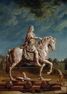 Transportando a Estátua Equestre de Luís XIV da Oficina do Convento dos Capuchos em 1669, após 1669