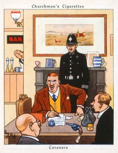 Médicos legistas (litografia a cores) de René Bull