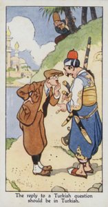 Provérbio Oriental: A resposta a uma pergunta turca deve ser em turco (cor litho) de René Bull