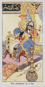 Provérbio Oriental: O sussurrante é um mentiroso (cor litho) de René Bull