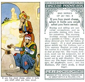 Se você comprar carne barata, quando ferve você cheira o que você salvou, 1932 de René Bull