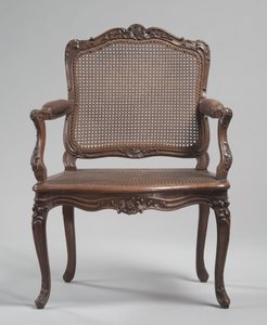 Poltrona, c.1740 (madeira entalhada, cana) de René Cresson