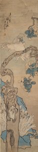 Papagaio na árvore de flores, 1835-1893 de Ren Xun