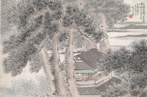 Lendo no Secluded Pine Studio (Song yin an) de Ren Xun