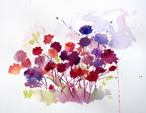 Flores vibrantes em aquarela de Renate Holzner
