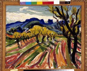 Campo de oliveiras nos Alpilles (azeite sobre tela)