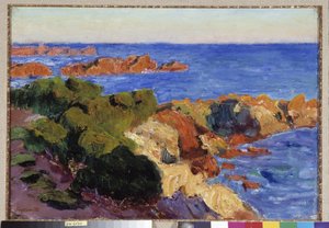 Les rochers rouges a Agay Painting by Rene Seyssaud (1867-1952) 1901 Fondation regards de Provence, Marselha