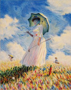 MONET-Golf, 2019, Desenho a lápis de cor sobre papel