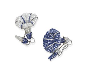 Par de broches &39;Flor Convulvus&39;