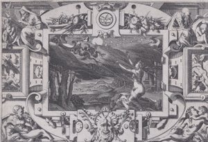 Medeia e sua carruagem puxada por dragões Despenteada e nua em uma noite escura, em um lugar deserto..., 1563.
