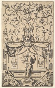 Painel com figura de Saturno, placa 1, ca. 1550-65. de Rene Boyvin