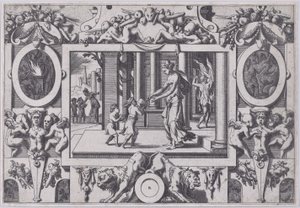 Os filhos de Medeia e Jasão dão a Creusa o presente fatal por seus dois filhos para o qua..., 1563.