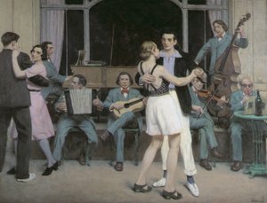 O Bar do Casino em Cabourg, c.1930 (óleo sobre tela)