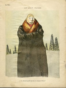 Ilustração de Hermann-Paul (1864-1940) em Le Lire, ca. 1935 - O judeu russo - Antisemitismo, Petrole - Judeu de Rene George Hermann Paul