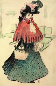 A bela judia vai às compras. Revista Le Rire, 1896. de Rene Georges Hermann Paul