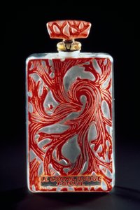 Flacon de vidro para o perfume Red Coral (Le Corail Rouge) da Forvil de Rene Jules Lalique