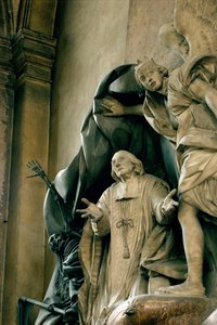 Detalhe do túmulo de Jean Baptiste Joseph Languet de Gergy 1675-1750 1757 mármore e madeira ver também 252652