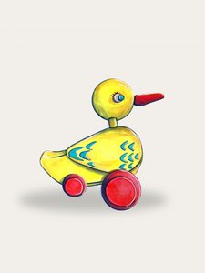 Brinquedo de pato amarelo divertido