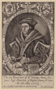Sir Thomas More, advogado inglês, estadista, filósofo e humanista (gravura) de Renold (after) Elstrack