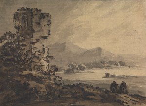 Paisagem Clássica com Duas Figuras a Cavalo à Direita de Rev. William Gilpin