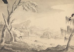 Paisagem com Castelo na margem do rio de Rev. William Gilpin