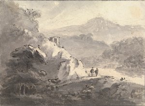 Paisagem com duas figuras numa estrada de Rev. William Gilpin
