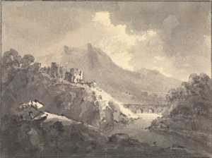 Paisagem com um Castelo e uma Ponte de Rev. William Gilpin