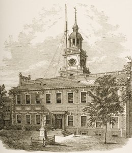 Tribunal da Comarca ou, Independence Hall, Filadélfia Pensilvânia, c.1880 de Reverend Samuel Manning