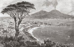Nápoles e o Monte Vesúvio, Itália, no final do século XIX. De Italian Pictures do Rev. Samuel Manning, publicado por volta de 1890. de Reverend Samuel Manning