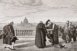 No Monte Pinciano, em Roma, Itália, com a Basílica de São Pedro ao fundo, no final do século XIX. De Italian Pictures do Rev. Samuel Manning, publicado por volta de 1890. de Reverend Samuel Manning