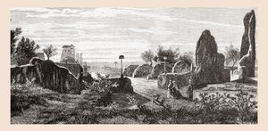 Ruínas do Palácio dos Césares, Monte Palatino, Roma, Itália, no final do século XIX. De Italian Pictures by Rev. Samuel Manning, publicado em 1890. de Reverend Samuel Manning
