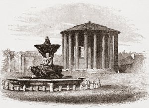 Templo de Vesta, Fórum Romano, Roma, Itália, no final do século XIX. De Italian Pictures by Rev. Samuel Manning, publicado em 1890. de Reverend Samuel Manning