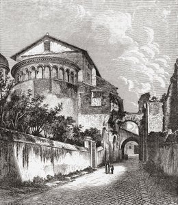 A igreja de Santi Giovanni e Paolo, Colina Celiana, Roma, Itália, no final do século XIX. De Italian Pictures do Rev. Samuel Manning, publicado por volta de 1890. de Reverend Samuel Manning