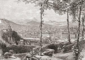 Turim, Itália, no final do século XIX. De Italian Pictures do Rev. Samuel Manning, publicado em 1890. de Reverend Samuel Manning