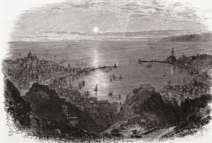 Vista de Génova, no Norte de Itália, no final do século XIX. De Italian Pictures do Rev. Samuel Manning, publicado por volta de 1890. de Reverend Samuel Manning