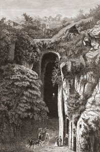 O túmulo de Virgílio, em Nápoles, no sul de Itália, no final do século XIX. De Italian Pictures do Rev. Samuel Manning, publicado por volta de 1890. de Reverend Samuel Manning