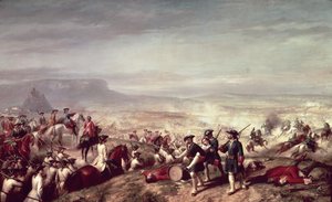 Batalha de Almansa entre as tropas de Filipe V (1683-1746) e as do arquiduque Carlos da Áustria em 1707 (óleo sobre tela) de Ricardo Balaca y Canseco