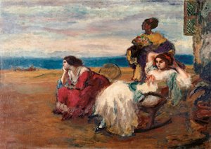 Em frente ao mar. Pintura de Ricard CANALS i LLAMBI (1876-1931). Óleo sobre tela. Honduras, Tegucigalpa. Coleção Banco Atlantida.