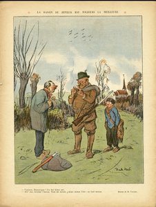 Ilustração de Ricardo Flores (1878-1918) em Le Lire, 04/01/13 - O motivo do bebedor é sempre o melhor - Campanha, Infância, Caça caçador, Catedrais, Igrejas, Alcoolismo Alcoólico de Ricardo Flores