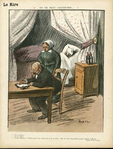 Ilustração de Ricardo Flores (1878-1918) em Le Lire, 08/02/13 - Não se pode satisfazer - Médico, Arquitetura interieure de Ricardo Flores
