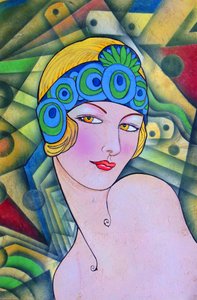 Retrato de uma flapper em estilo Art Déco de Ricardo Maya
