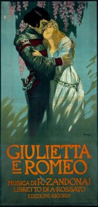 Poster para a ópera Romeu e Julieta de Riccardo Zandonai de Riccardo Zandonai