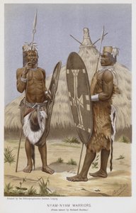 Nyam-Nyam Warriors (chromolitho) de Richard (after) Buchta