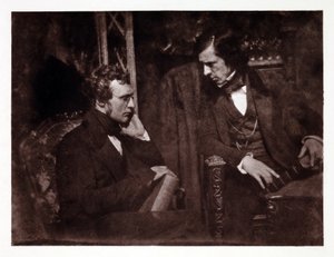 Dois homens em conversa: Dr Samuel Brown (1817-1856) e o Reverendo George Gilfillan (1813-1878), fotografia cerca de 1840 de John Pardon
