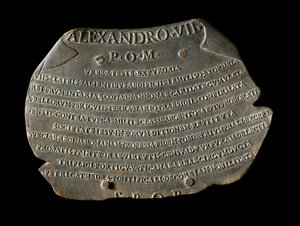 Placa de Bronze Medieval para celebrar a extinção da peste em Roma de John Pardon