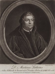 Martinho Lutero, padre alemão, teólogo e reformador protestante (gravura) de Richard (after) Houston