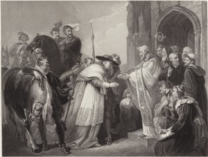 Cardeal Wolsey na Abadia de Leicester (gravura)