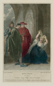 Ilustração para Shakespeares Rei João, Acto III, Cena 4 (gravura a cores)
